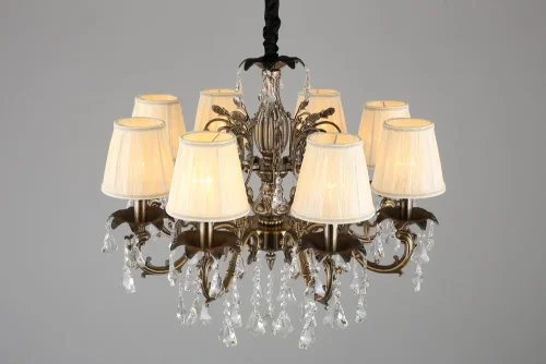 Люстра подвесная Catanzaro OML-30813-08 Omnilux бежевая на 8 ламп, основание бронзовое в стиле классический фото 7