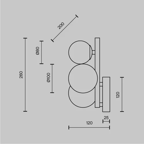 Бра Dallas MOD545WL-03BS Maytoni белый на 3 лампы, основание золотое в стиле современный молекула фото 2