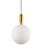 Светильник подвесной Orito LDP 1219-300 WT+GD Lumina Deco белый 1 лампа, основание золотое в стиле современный шар