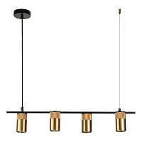 Светильник подвесной Liberta V000148 Indigo золотой 4 лампы, основание чёрное в стиле минимализм 