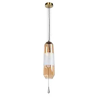 Светильник подвесной Lich 5012/28 SP-1 Divinare янтарный 1 лампа, основание бронзовое в стиле современный 