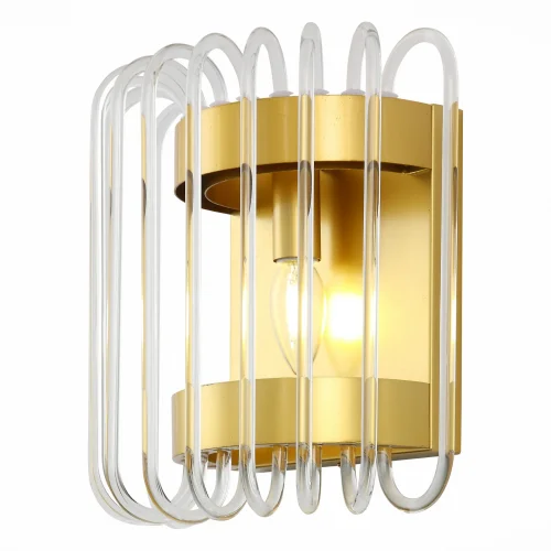Бра Grosseto SL1228.201.01 ST-Luce прозрачный на 1 лампа, основание золотое в стиле арт-деко  фото 3