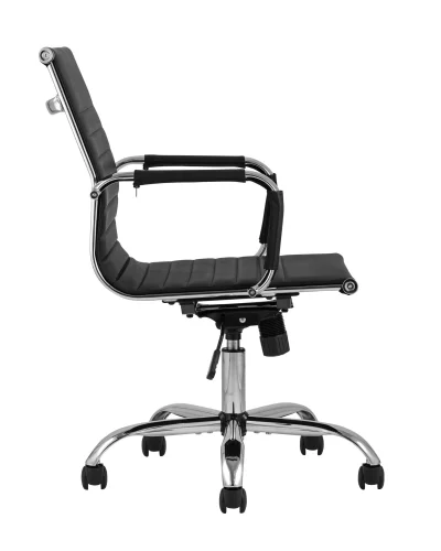 Кресло офисное TopChairs City S, коричневое УТ000001925 Stool Group, коричневый/экокожа, ножки/металл/хром, размеры - ****560*620 фото 3