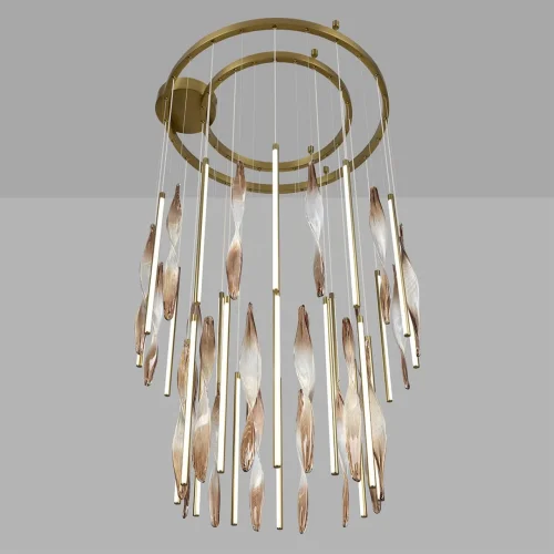 Люстра подвесная Спира (Spira) 5468/150L Odeon Light бежевая коричневая на 1 лампу, основание латунь в стиле классический современный фото 6