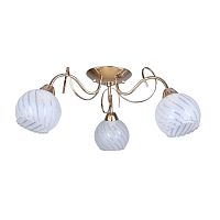 Люстра потолочная Grosotto OML-24907-03 Omnilux белая на 3 лампы, основание золотое в стиле модерн 