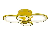 Люстра потолочная LED с пультом Ring A001/4 Yellow iLedex жёлтая на 1 лампа, основание жёлтое в стиле современный хай-тек с пультом кольца