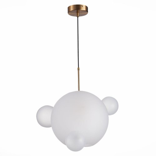 Светильник подвесной Bopone SL1133.503.01 ST-Luce белый 1 лампа, основание латунь в стиле современный шар фото 2