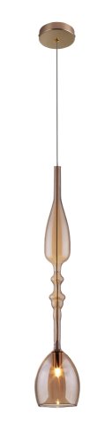 Светильник подвесной LUX NEW SP1 C AMBER Crystal Lux прозрачный янтарный 1 лампа, основание золотое в стиле современный 