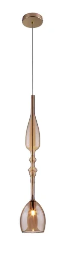 Светильник подвесной LUX NEW SP1 C AMBER Crystal Lux янтарный прозрачный на 1 лампу, основание золотое в стиле современный 