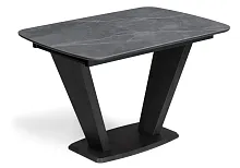 Стол на тумбе Петир 120(160)х80х75 larka grey / черный 588012 Woodville столешница серая из керамика