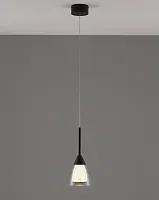 Светильник подвесной LED Leina V10869-PL Moderli прозрачный 1 лампа, основание чёрное в стиле современный 