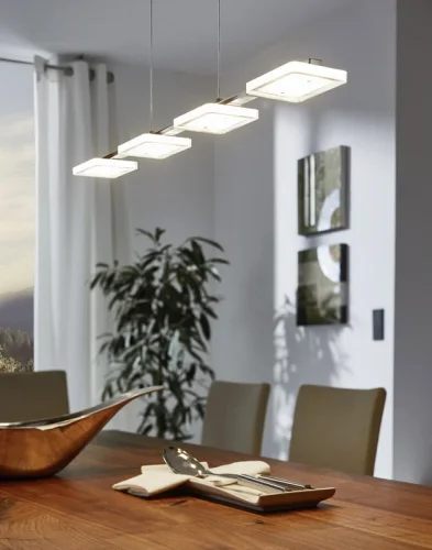 Светильник подвесной LED CARTAMA 94244 Eglo прозрачный на 4 лампы, основание хром серое в стиле минимализм современный фото 2