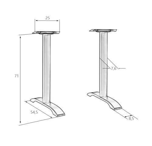 Подстолье обеденное 5008-LMS SALLY WIDE Dobrin столешница из фото 2