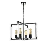Светильник подвесной Turin VL5022P04 Vele Luce чёрный без плафона на 4 лампы, основание чёрное в стиле современный 