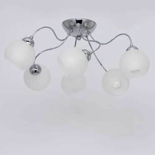 Люстра потолочная Лучиана CL147161 Citilux белая на 6 ламп, основание хром в стиле современный  фото 4