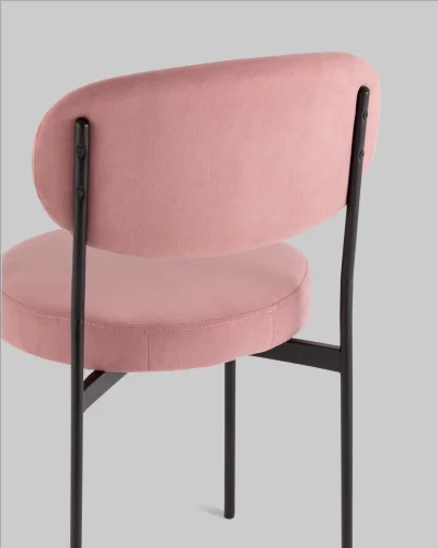 Стул Бриф DD велюр пыльно-розовый УТ000041411 Stool Group, розовый/велюр, ножки/металл/чёрный, размеры - ***** фото 6