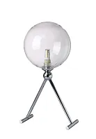 Настольная лампа FABRICIO LG1 CHROME/TRANSPARENTE Crystal Lux прозрачная 1 лампа, основание хром металл в стиле лофт молекула