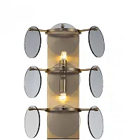 Бра Komo V7081-2W Moderli чёрный серый 2 лампы, основание латунь в стиле современный 