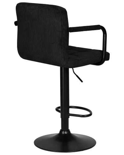 Стул барный 5011_BlackBase-LM KRUGER ARM BLACK, цвет сиденья черный вельвет (LAR-E2041-52), цвет основания черный Dobrin, чёрный/вельвет, ножки/металл/чёрный, размеры - 920*1130***510*490 фото 4