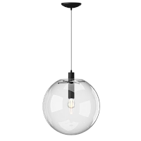 Светильник подвесной 0869PLB-1BK Milosh Tendence прозрачный 1 лампа, основание чёрное в стиле современный шар