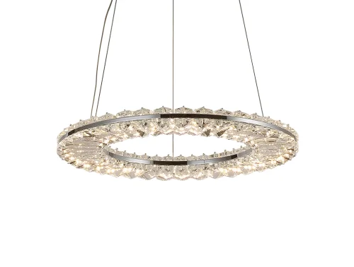 Светильник подвесной LED 8241/400 chrome Newport прозрачный 1 лампа, основание хром в стиле американский современный классический кольца фото 2
