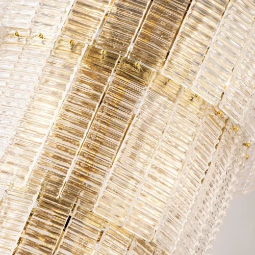 Люстра подвесная Prestige 2974-24P Favourite прозрачная на 24 лампы, основание золотое в стиле современный каскад фото 3
