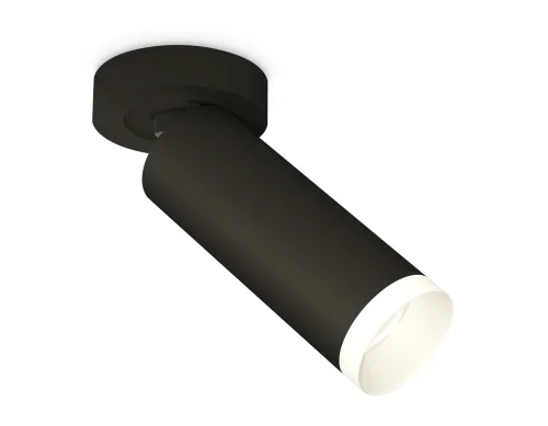 Светильник накладной XM6343200 Ambrella light белый 1 лампа, основание чёрное в стиле хай-тек круглый
