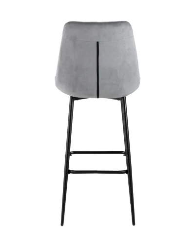 Стул барный Флекс велюр серый УТ000025268 Stool Group, серый/велюр, ножки/металл/чёрный, размеры - ****510*580 фото 4