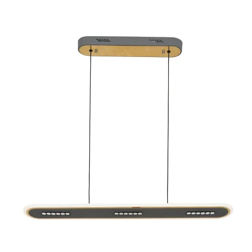 Светильник подвесной LED Strimler 4472-3P F-promo серый на 1 лампу, основание серое золотое в стиле современный линейный