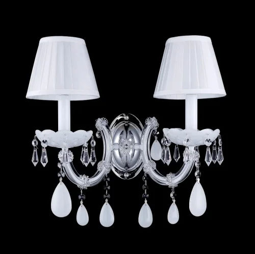 Бра BLANCA AP2 Crystal Lux белый на 2 лампы, основание белое хром в стиле классический 