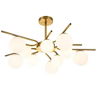 Люстра потолочная Sphere 642/10P Brass Escada белая на 10 ламп, основание бронзовое в стиле современный шар