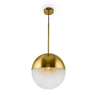 Светильник подвесной Joyce FR5127PL-01BS Freya золотой прозрачный 1 лампа, основание латунь в стиле модерн шар
