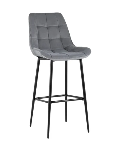 Стул барный Флекс велюр серый УТ000025268 Stool Group, серый/велюр, ножки/металл/чёрный, размеры - ****510*580