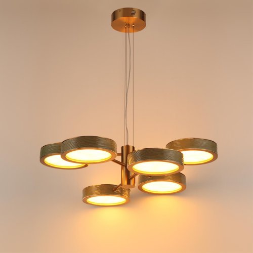 Люстра подвесная LED Riviera 5450/99LA Odeon Light белая на 1 лампу, основание латунь в стиле классический современный фото 4