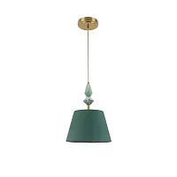 Светильник подвесной Vermont 8275/1A Lumion зелёный на 1 лампу, основание латунь в стиле классический 