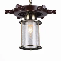 Светильник подвесной Volantino SL150.303.01 ST-Luce прозрачный 1 лампа, основание коричневое бронзовое в стиле кантри штурвал