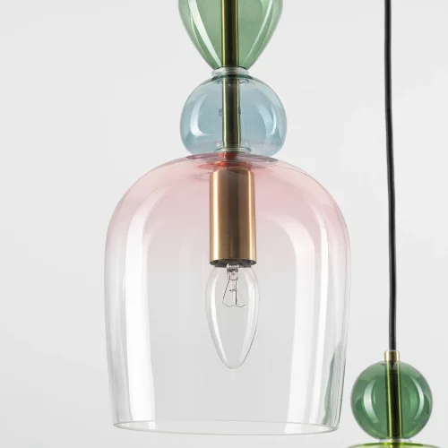 Светильник подвесной Tendy CL244031 Citilux разноцветный прозрачный на 3 лампы, основание латунь в стиле классический современный каскад фото 5