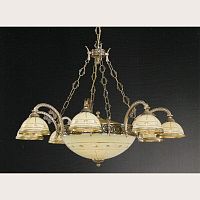 Люстра подвесная  L 7004/8+3 Reccagni Angelo бежевая на 11 ламп, основание античное бронза в стиле классический 