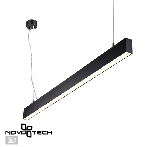 Светильник подвесной LED Iter 358878 Novotech чёрный 1 лампа, основание чёрное в стиле современный минимализм линейный фото 6