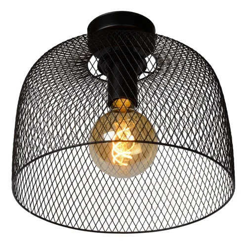 Светильник потолочный лофт Mesh 43104/30/30 Lucide чёрный 1 лампа, основание чёрное в стиле лофт 