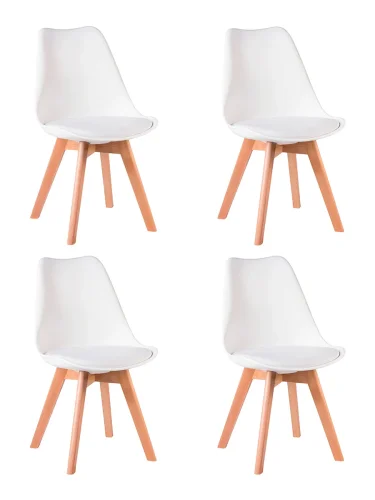 Стул обеденный набор 4 шт. SET-4 635PP-LMZL JERRY SOFT, цвет сиденья белый (W-02), цвет основания светлый бук Dobrin, /полимер, ножки/дерево/светлый бук, размеры - *830***490*540 Стул обеденный набор 4 шт. SET-4 635PP-LMZL JERRY SOFT, цвет сиденья белый (W-02), цвет основания светлый бук Dobrin, /полимер, ножки/дерево/светлый бук, размеры - *830***490*540