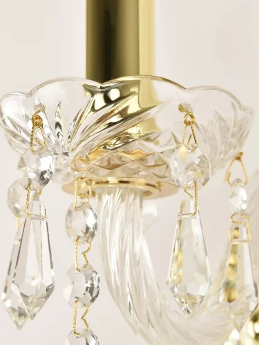 Бра 104B/1/141 G Bohemia Ivele Crystal без плафона на 1 лампа, основание золотое прозрачное в стиле классический drops фото 4