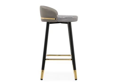 Полубарный стул Kardial gray / black 15673 Woodville, серый/ткань экокожа, ножки/металл/чёрный, размеры - ****410*400 фото 3
