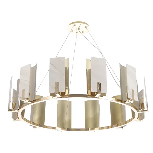 Люстра подвесная DELUXE SP12 Crystal Lux белая на 12 ламп, основание золотое в стиле современный  фото 3