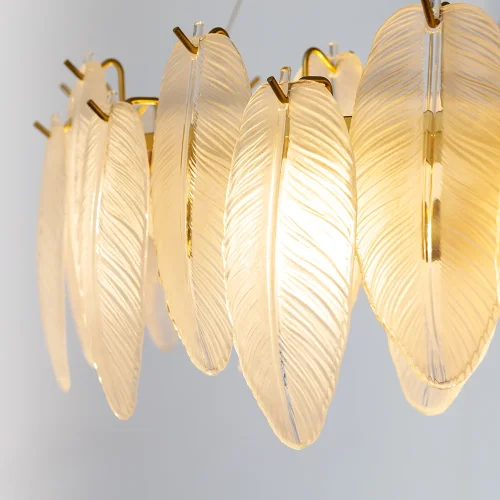 Люстра подвесная Evie A4052SP-12SG Arte Lamp прозрачная белая на 12 ламп, основание матовое золото золотое в стиле арт-деко классический  фото 3