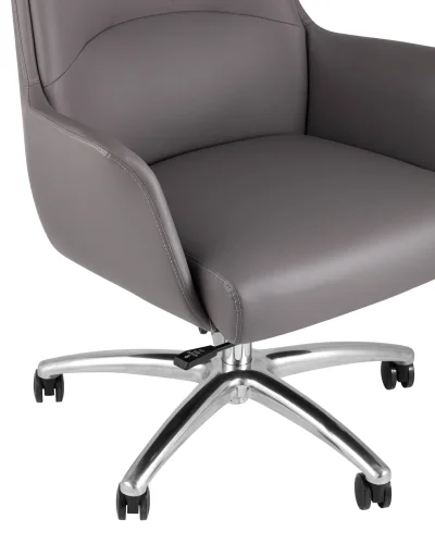Кресло руководителя TopChairs Viking, серое УТ000002059 Stool Group, серый/экокожа, ножки/металл/хром, размеры - ****700*740 фото 2