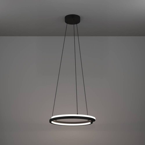 Светильник подвесной LED Mezzomonte 901822 Eglo чёрный на 1 лампу, основание чёрное в стиле современный хай-тек кольца фото 6