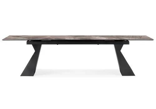 Стеклянный стол Денхольм 240(290)х100х75 каталония / черный 588035 Woodville столешница коричневая из стекло фото 4