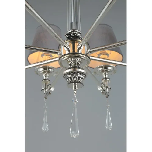 Люстра подвесная Rivoli OML-64203-08 Omnilux серая на 8 ламп, основание серебряное в стиле классический фото 5