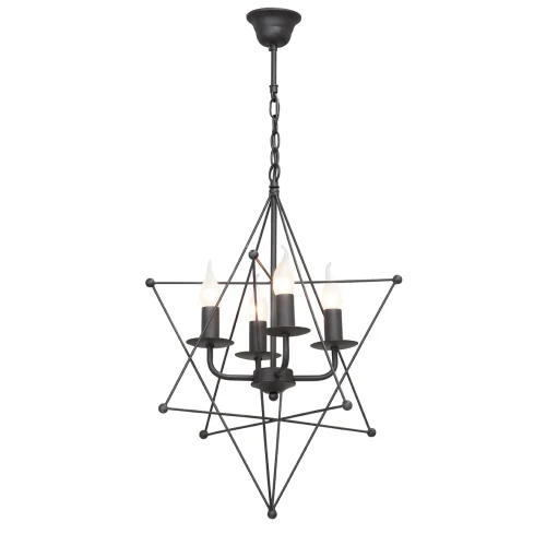 Люстра подвесная V4143/4 Vitaluce без плафона на 4 лампы, основание чёрное в стиле лофт 